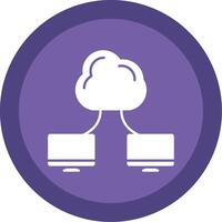 Cloud Computing Glyph Multi Circle Icon vector