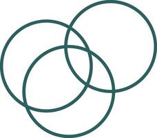 Intersection Line Gradient Round Corner Icon vector