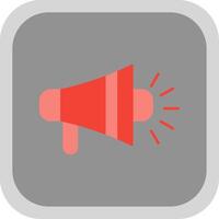 Bullhorn Flat Round Corner Icon vector