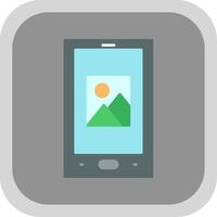 Tablet Flat Round Corner Icon vector