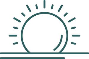 Sun Line Gradient Round Corner Icon vector