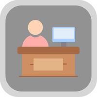 Cashier Flat Round Corner Icon vector