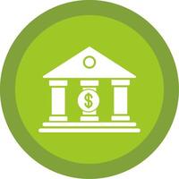 Bank Glyph Multi Circle Icon vector