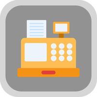 Cash Register Flat Round Corner Icon vector