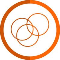 intersección línea naranja circulo icono vector