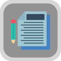 Documents Flat Round Corner Icon vector