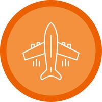 Flying Airplane Line Multi Circle Icon vector