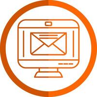 Email Line Orange Circle Icon vector