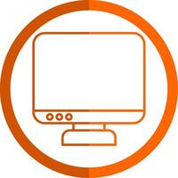 Monitor Line Orange Circle Icon vector