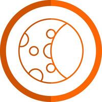 Moon Phase Line Orange Circle Icon vector