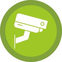 Security Camera Glyph Multi Circle Icon vector