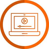 Laptop Line Orange Circle Icon vector