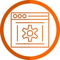 Optimization Line Orange Circle Icon vector