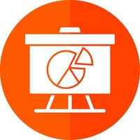Analytics Glyph Red Circle Icon vector