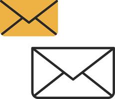 Email Skined Filled Icon vector