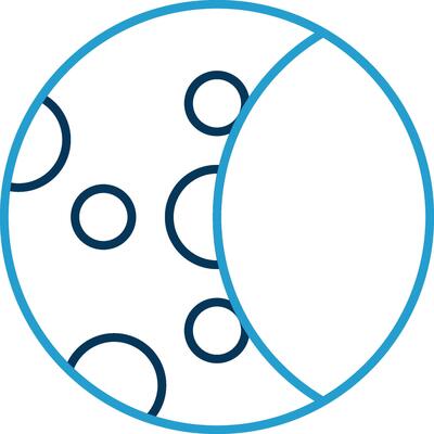 Moon Phase Line Blue Two Color Icon