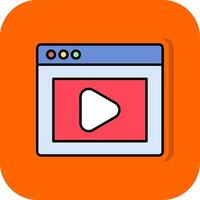 Online Class Filled Orange background Icon vector