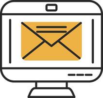 Email Skined Filled Icon vector