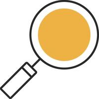 Magnifying Glass Skined Filled Icon vector