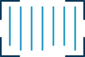 código de barras línea azul dos color icono vector