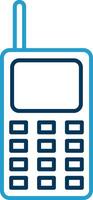 Walkie Talkie Line Blue Two Color Icon vector