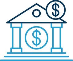 Bank Line Blue Two Color Icon vector