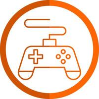 Game Console Line Orange Circle Icon vector