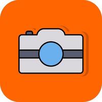 Hand Camera Filled Orange background Icon vector