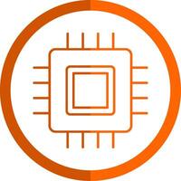 Circuit Board Line Orange Circle Icon vector