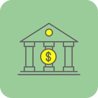 Bank Filled Yellow Icon vector
