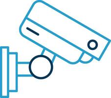 Security Camera Line Blue Two Color Icon vector