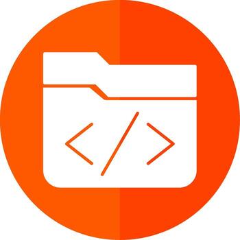 Coding Glyph Red Circle Icon vector