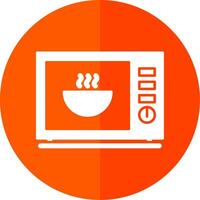 Microwave Glyph Red Circle Icon vector