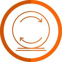 recargar línea naranja circulo icono vector