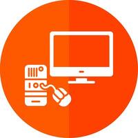 Computing Glyph Red Circle Icon vector