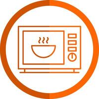 Microwave Line Orange Circle Icon vector