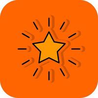 Star Filled Orange background Icon vector