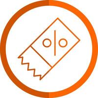 Coupon Line Orange Circle Icon vector