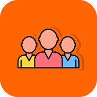 Team Filled Orange background Icon vector
