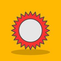 Sun Filled Shadow Icon vector