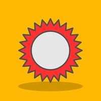 Sun Filled Shadow Icon vector