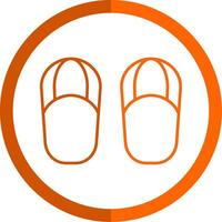 Sandals Line Orange Circle Icon vector