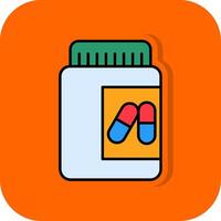 Pill Filled Orange background Icon vector