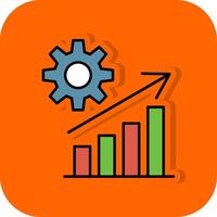 Growth Filled Orange background Icon vector