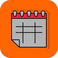 calendario lleno naranja antecedentes icono vector