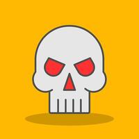 Skull Filled Shadow Icon vector