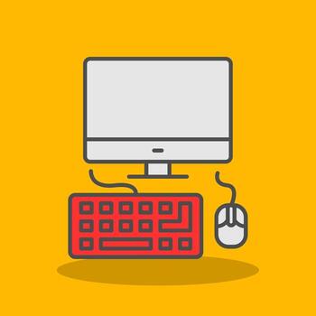 Computing Filled Shadow Icon vector