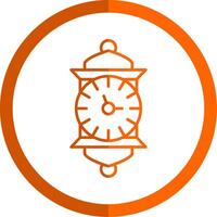 Clock Line Orange Circle Icon vector