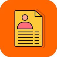 Document Filled Orange background Icon vector