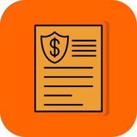 Insurance Filled Orange background Icon vector